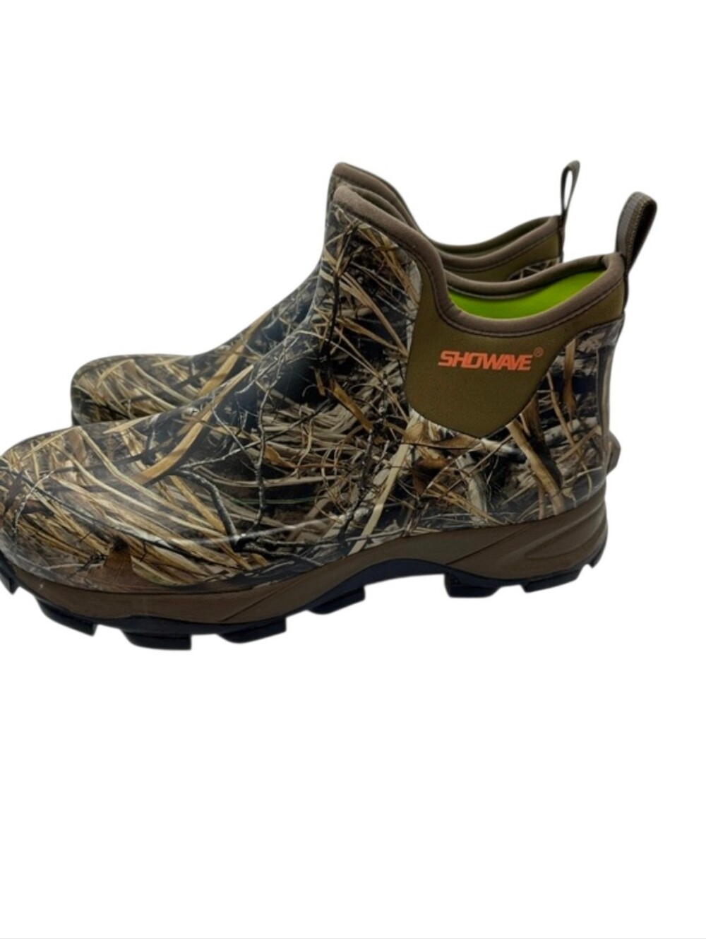 Showave Men's Camo Slip On Rain & Snow Boots Size 11 Green Black NEW - Picture 4 of 8